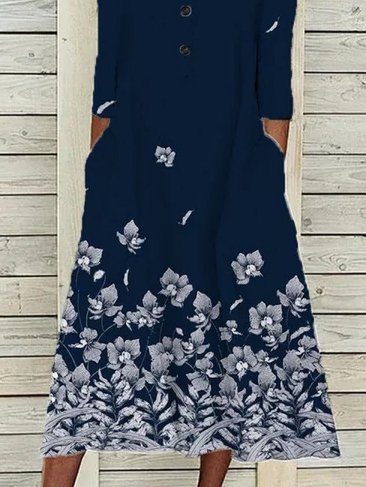 

V Neck Holiday A-Line Dresses, Purplish blue, Maxi Dresses