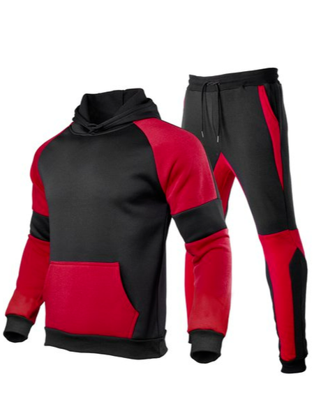 

Sporty Solid Cotton-Blend Suits, Two-pieces