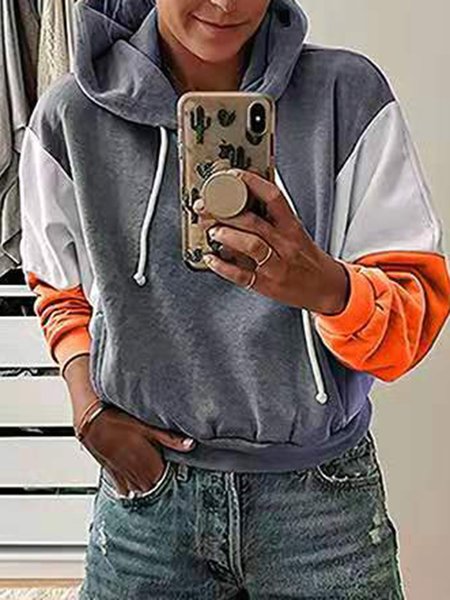 

Patchwork Loosen Sweatshirt, Orange, Hoodies & Sweatshirts
