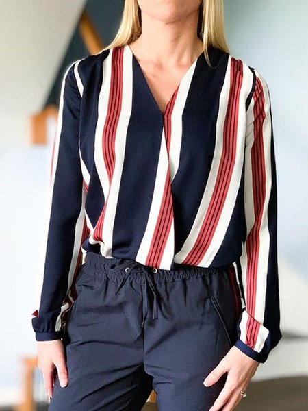 

Striped Loosen Elegant Shirts & Tops, Multicolor, Shirts & Blouses