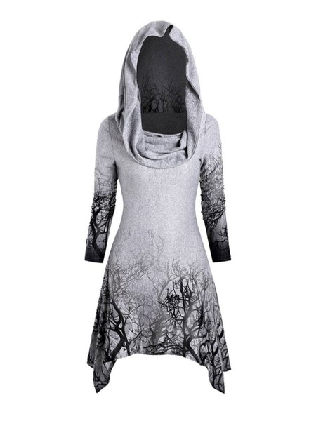 

Printed Crew Neck Sweet Dresses, Gray, Casual Dresses