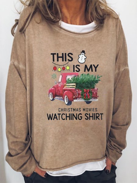 

Casual Christmas Movie Watching Shit Sweatshirt, Light brown, Hoodies&Sweatshirts