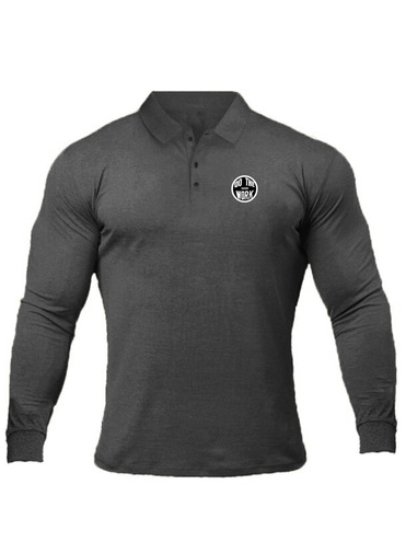 

Long Sleeve Casual Cotton Shirts & Tops, Deep gray, polo