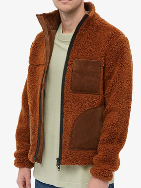 

Stand Collar Vintage Jackets, Deep brown, Outerwear