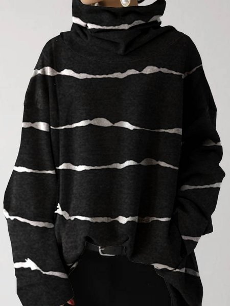 

Vacanza a Righe Allentare Felpa, Nero, Hoodies & Sweatshirts