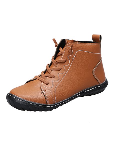 

Casual Lace-up Martin Combat Boots, Brown, Boots