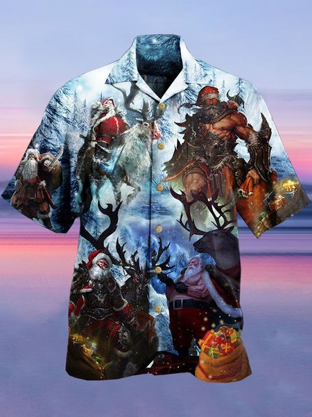 

Vacation Christmas Shirts & Tops, As picture, Men's Floral shirt