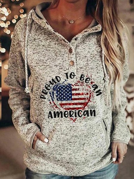 Letter Casual Sweatshirt, As picture, Hoodies & Sweatshirts