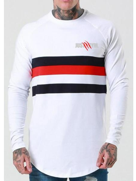 

Crew Neck Casual Cotton Shirts & Tops, White, T-shirt