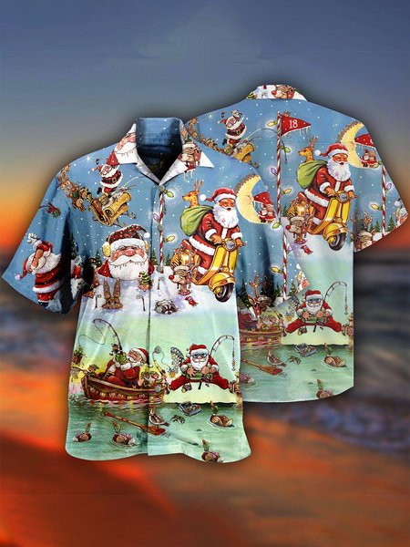 

Outdoor Short Sleeve Shirts & Tops, As picture, Men's Floral shirt