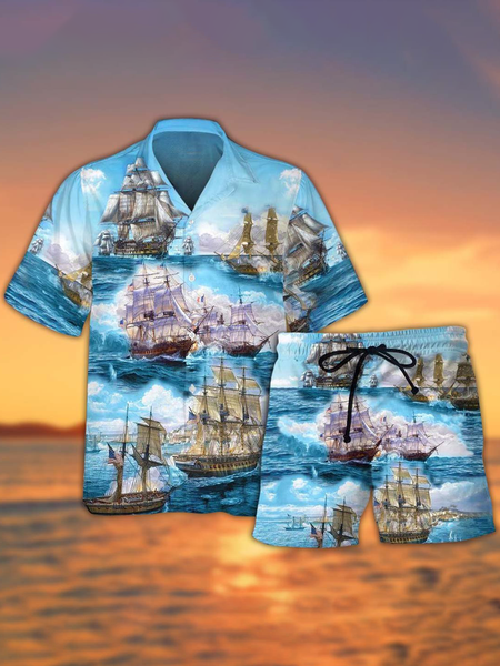 

Sea Short Sleeve Outdoor Suits, Multicolor, Men's sets