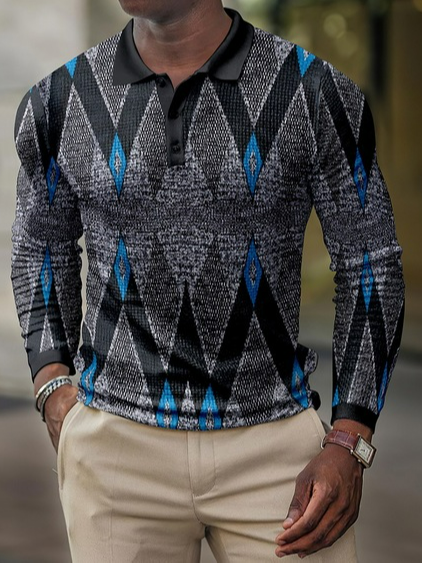 

Casual Polo Long Sleeve Shirts & Tops, As picture, polo