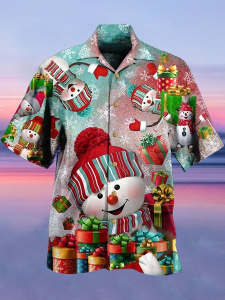 

Shirt Collar Vintage Shirts & Tops, As picture, Men's Floral shirt