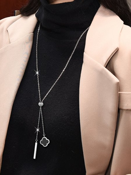 

Elegant Simple Metal Necklaces, White-gold, Necklaces