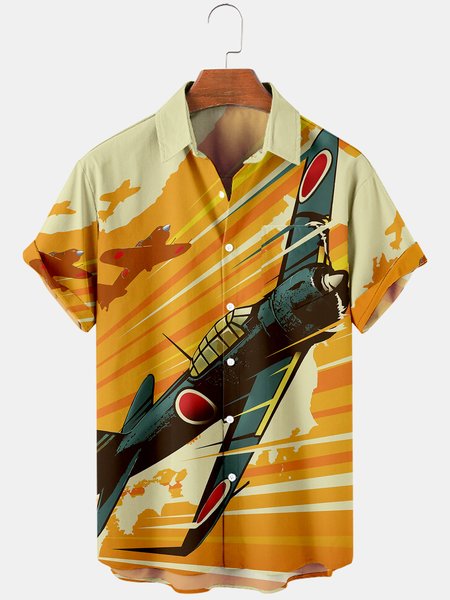 

Short Sleeve Casual Shirts & Tops, Yellow, Men's Floral shirt