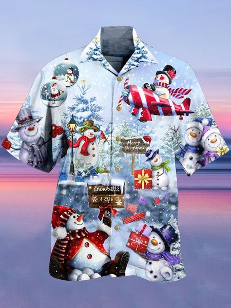 

Christmas Party Shirts & Tops, As picture, Men's Floral shirt