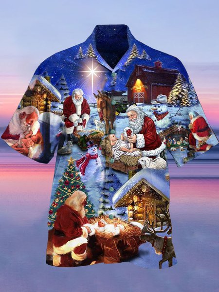 

Shirt Collar Casual Shirts & Tops, As picture, Men's Floral shirt