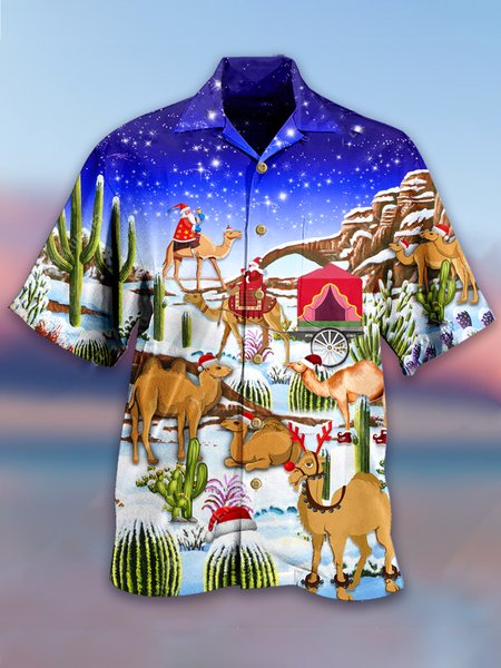 

Shirt Collar Short Sleeve Casual Shirts & Tops, As picture, Men's Floral shirt
