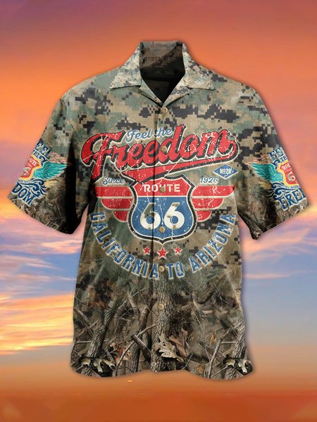

Casual Patriotic Shirts & Tops, As picture, Men's Floral shirt