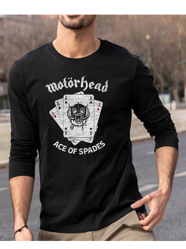 

Long Sleeve Crew Neck Cotton Shirts & Tops, Black, T-shirt