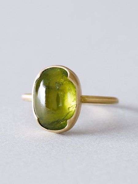 

Simple Emerald Alloy Ring, Green, Rings