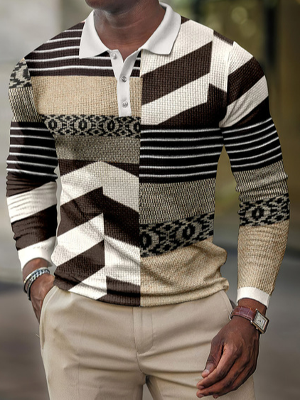 

Cotton Long Sleeve Polo Polo shirt, As picture, polo
