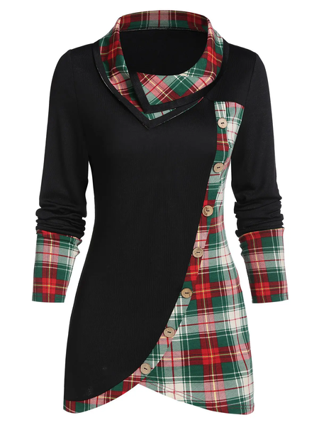 

Christmas Color Block Cotton Blends Loosen Dresses, Green, Mini Dresses