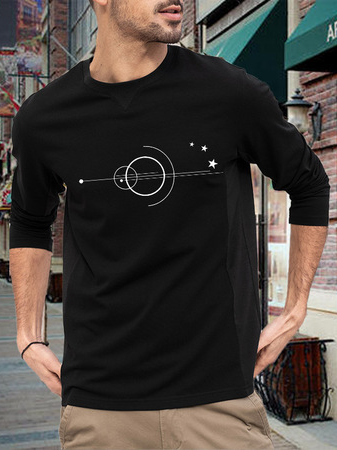 

Casual Long Sleeve Crew Neck Shirts & Tops, Black, T-shirt