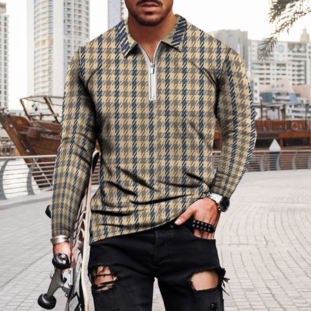 

Casual Long Sleeve Shirts & Tops, Light khaki, polo