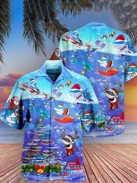 

Short Sleeve Vacation Sea Shirts & Tops, As picture, Men's Floral shirt