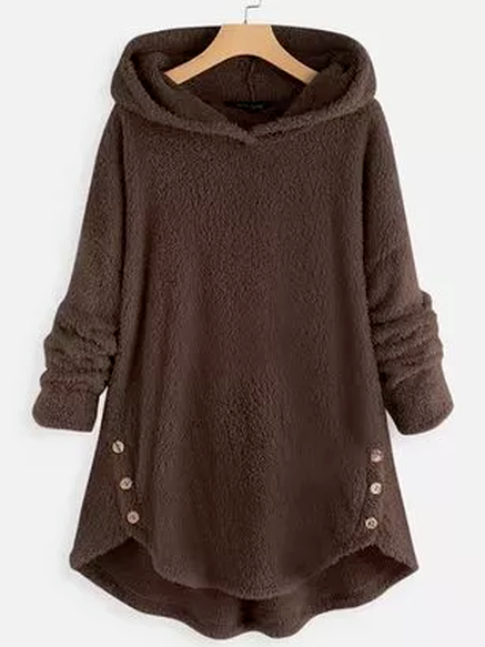 

Cotton Blends Casual Plain Sweatshirt, Brown, Hoodies & Sweatshirts