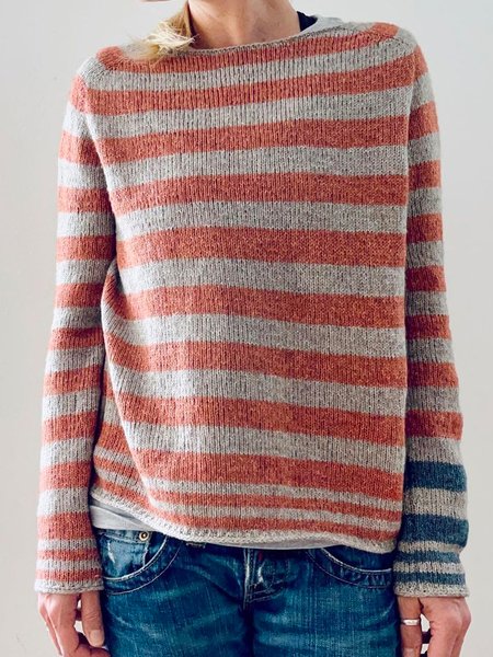 

Acrylic Striped Sweater, Orange red, Knitwear & Sweaters