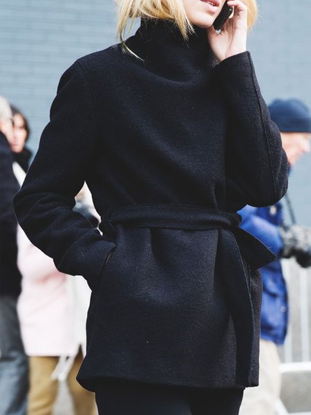 

Casual Regular Fit Outerwear, Black, Coats