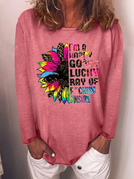 

I'm A Happy Go Lucky Ray Of Fucking Sunshine Casual Sweatshirt, Red, Hoodies&Sweatshirts