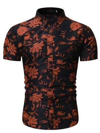 

Casual Cotton Shirt Collar Shirts & Tops, Black, Shirt