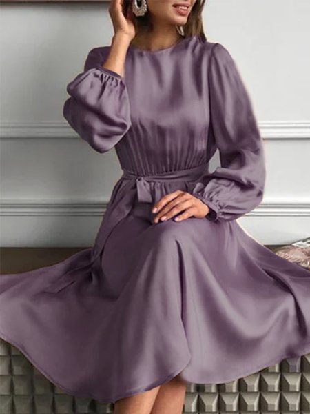 

Abito Girocollo A-line Maniche Lunghe Vintage, Cachi, Dresses