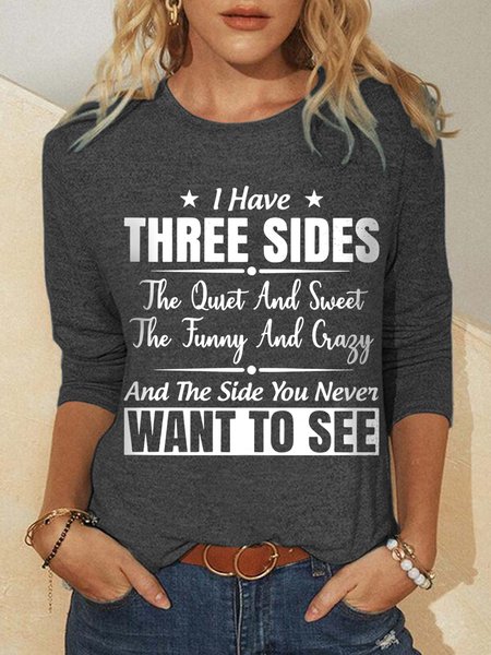 

I Have Three Sides Casual Shirts & Tops, Gray, Hoodies&Sweatshirts