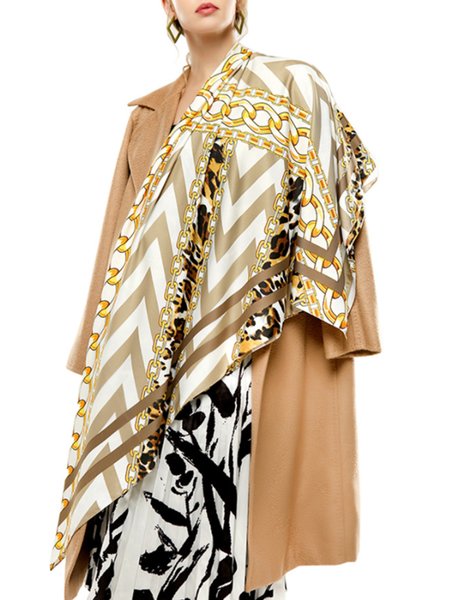 

Floral Vintage Elegant Simple Silk Scarf, Khaki, Scarves
