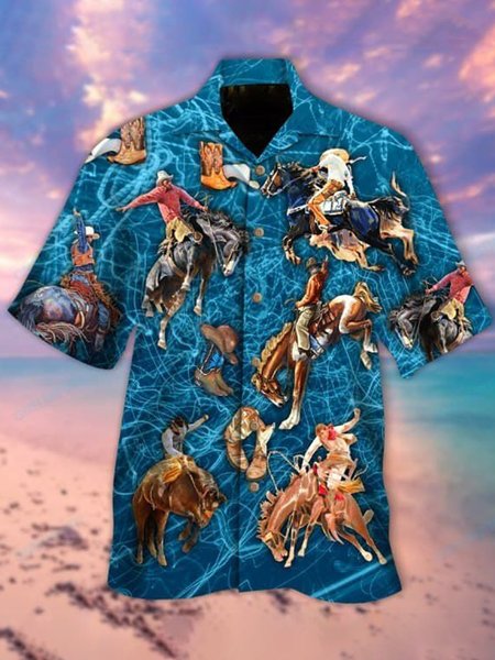 

Animal Shirt Collar Vintage Shirts & Tops, As picture, Men's Floral shirt