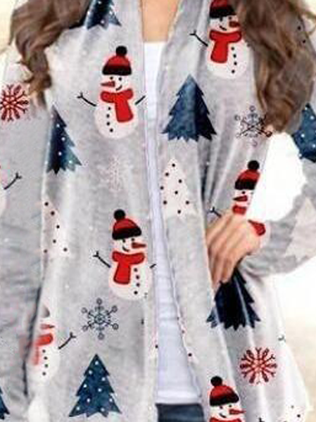 

Christmas Snowman Casual Household Daily Vintage Statement Knit coat, Gray, Cardigans