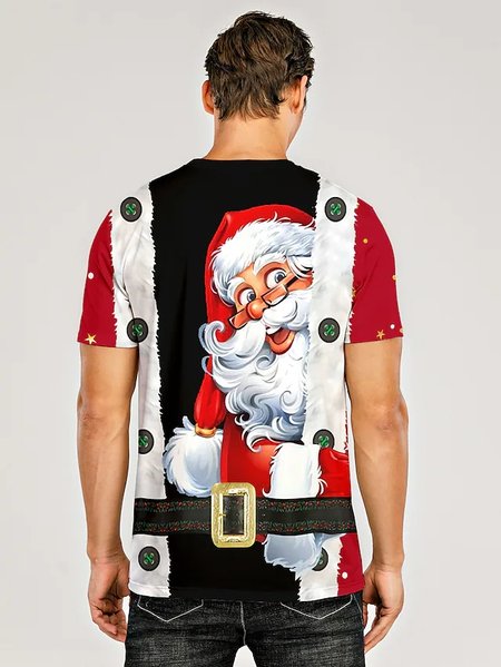 

Crew Neck Short Sleeve Shirts & Tops, As picture, Men's t-shirts