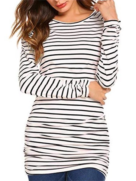 

Striped Basics Long Sleeves Shirts & Tops, White, Tops
