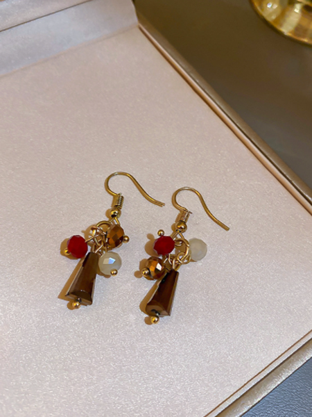 

Casual Household Daily Vintage Geometric Crystal Earrings, Metallic, Earrings