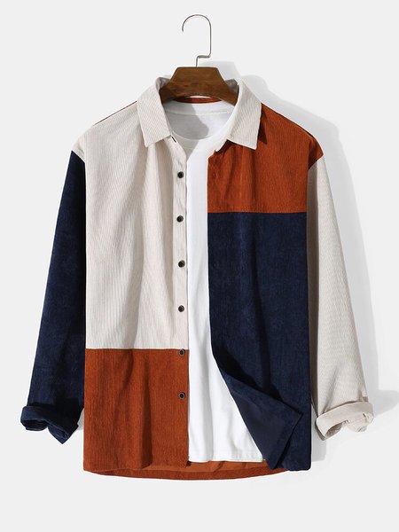 

Shirt Collar Solid Casual Shirts & Tops, Brown, Men's shirts