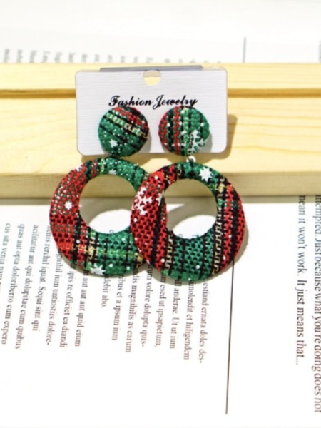 

Winter Fall Green Red Women Earrings, Earrings