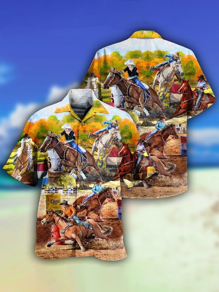 

Shirt Collar Vacation Shirts & Tops, As picture, Men's Floral shirt