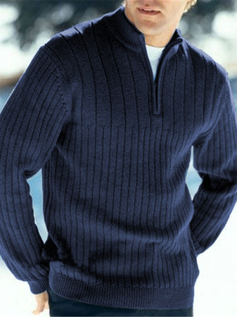 

Casual Long Sleeve Sweater, Blue, Sweater
