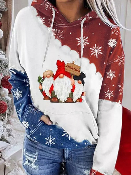 

Pockets Off Shoulder Cotton Blends Color Block Sweatshirt, Multicolor, Hoodies & Sweatshirts