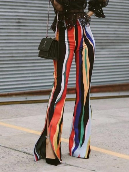 

Sweet Regular Fit Flare Leg Pants, As picture, Straight Leg Pants
