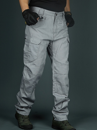 Cotton Blends Outdoor Casual Pants, Light gray, Pants